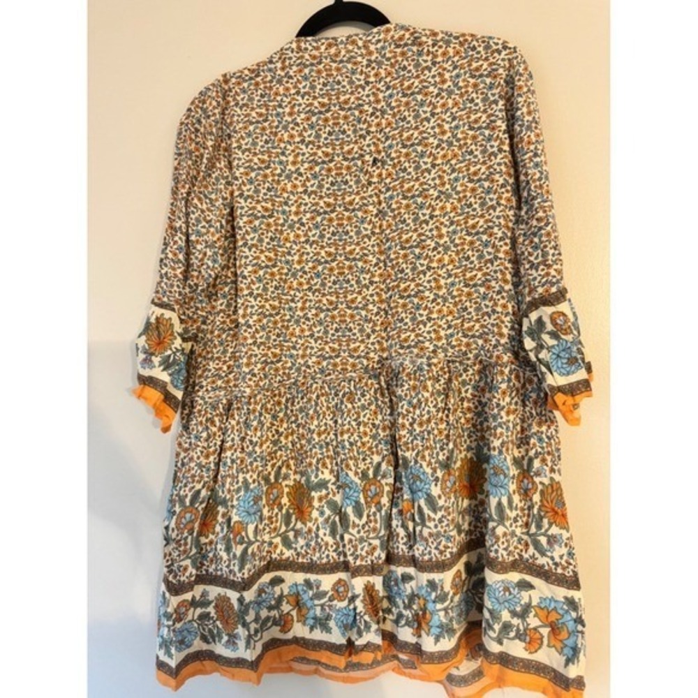 Hayden‎ Los Angeles Floral Print Tassel Tie Mini Dress Boho Bohemian Size Small - Picture 4 of 4